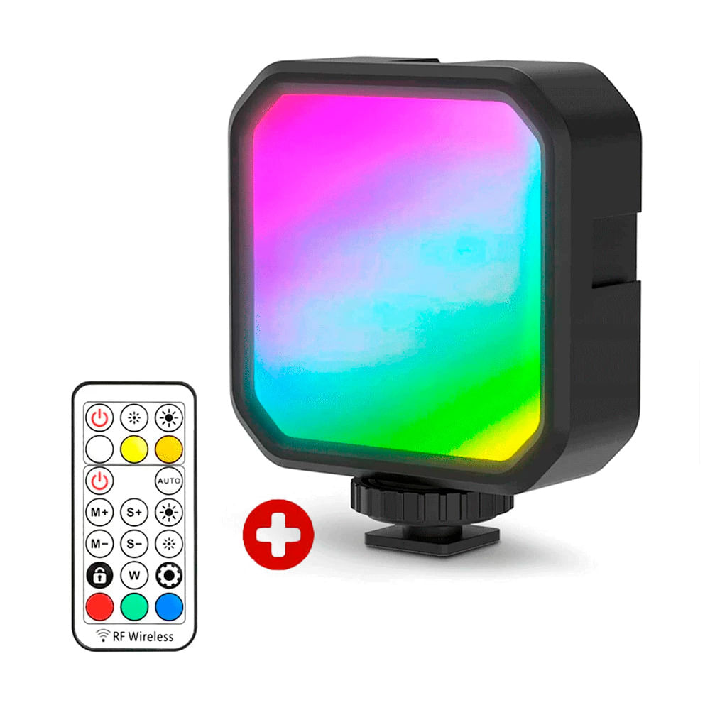 Luz LED RGB recargable KREED MJ88, para cámaras, 800LM, 3000K-7000K, batería 2000mAh, control remoto